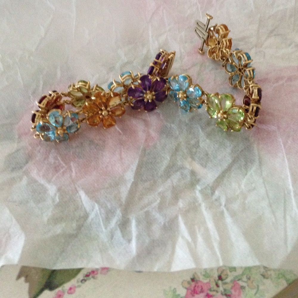 COPY - Multi gemstone 14k gold bracelet